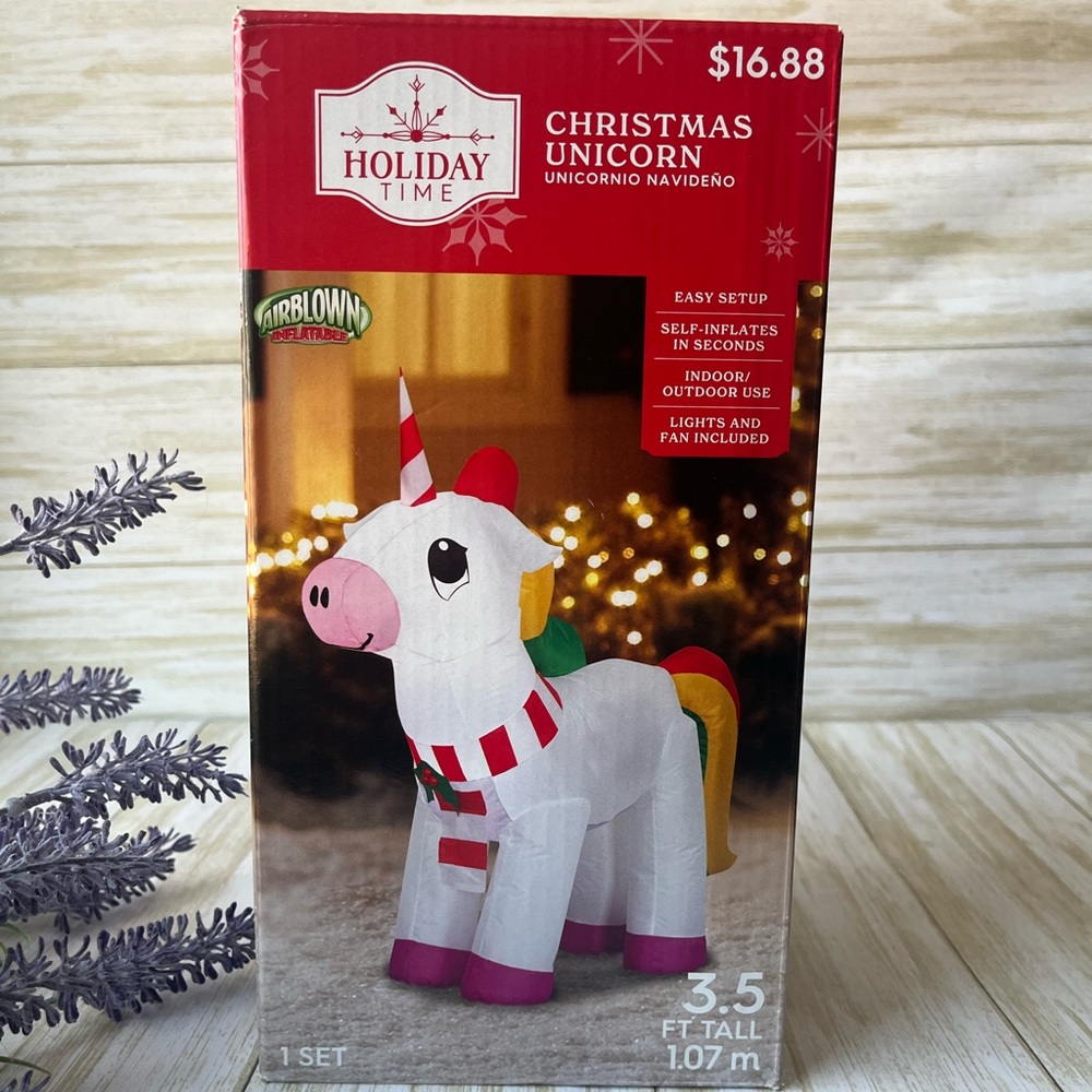 Christmas Unicorn Airblown Inflatable